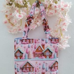 "Christmas cookie house shopping bag"