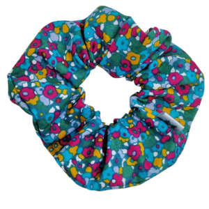 "Petrol floral scrunchie "