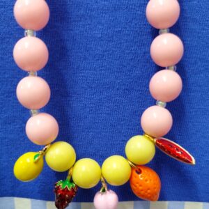 "Fruits/salmon necklace"